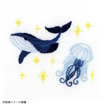 オリムパス はってはじめる刺しゅうキット 鯨と海月 Z-60