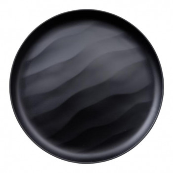 KIBi　日本製　割れにくいおしゃれな食器　汐 ブラック φ260mm×20mm　プレート　10446-0