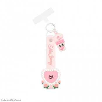 Esther Bunny　エスターバニー 3Dマスコット 付き マルチリングプラス ハンドストラップ　KEB-10A