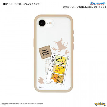 ポケットモンスタープランプフレームiPhone17e/16e対応ケース ピチュー＆ピカチュウ＆ライチュウPKE-51A