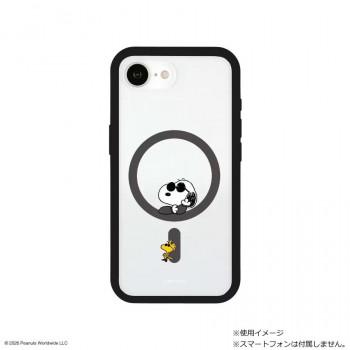 ピーナッツスヌーピープランプフレーム iPhone17e/16e マグセーフ対応ケースジョー・クールSNGG-229B