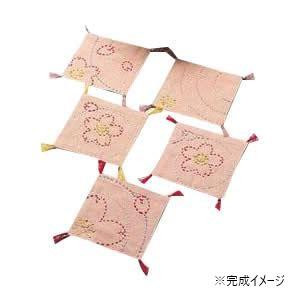 オリムパス 158 刺し子キット　コースター　水辺の桜