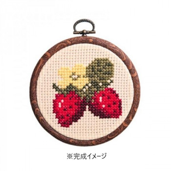 オリムパス　かんたんクロス・ステッチ　ししゅうキット　プチフープ　イチゴ　7325