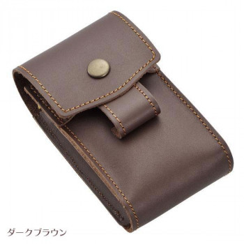 レザータバコケース(日本製)　ダークブラウン